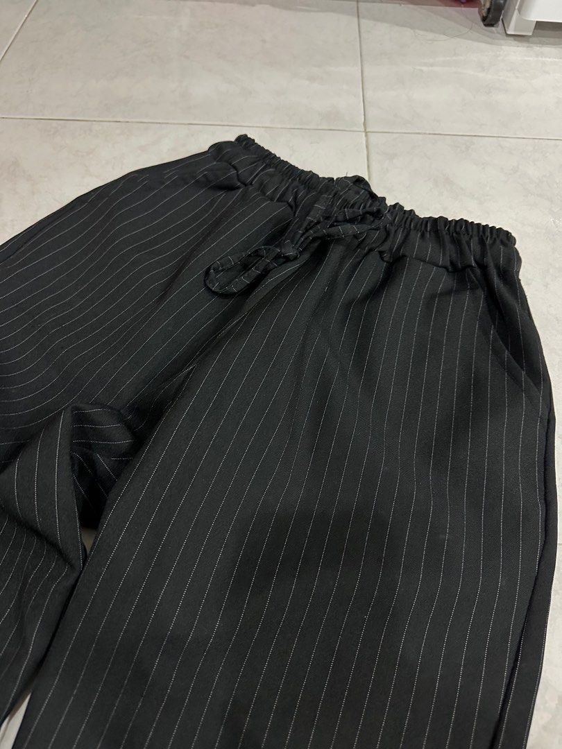 Korean striped pants on sale