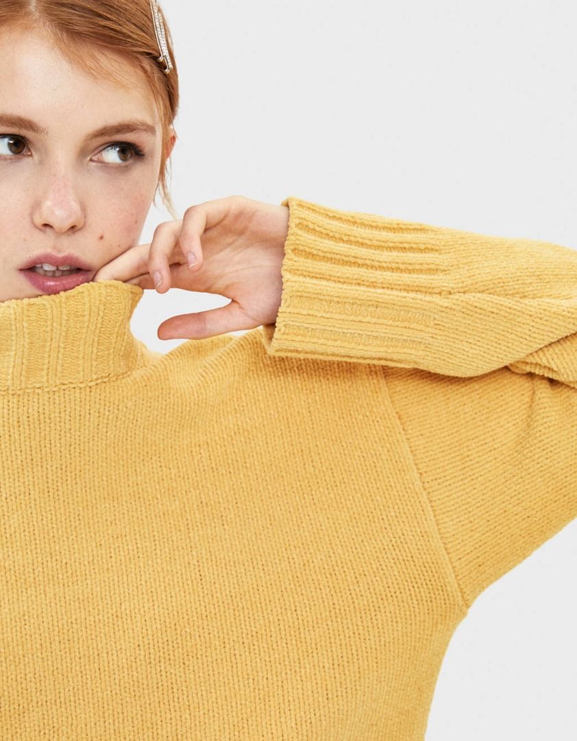 Chenille mustard sweater sales