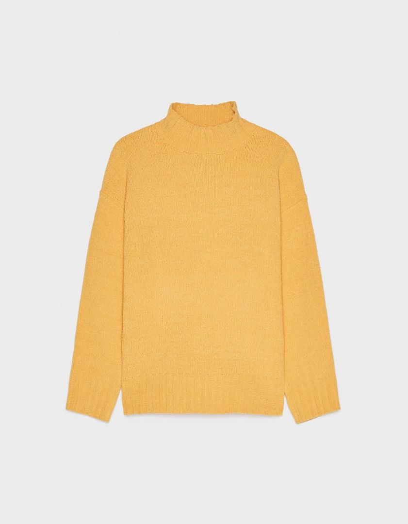 Bershka Mustard Chenille Sweater Women s Fashion Tops
