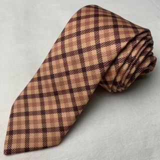 Brown Plaid Narrow Necktie