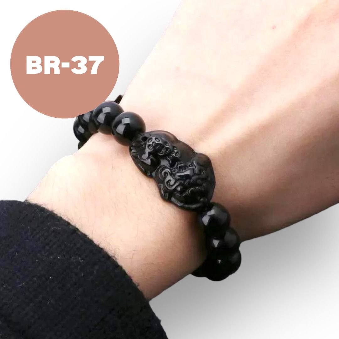Chinese black stone bracelet hot sale