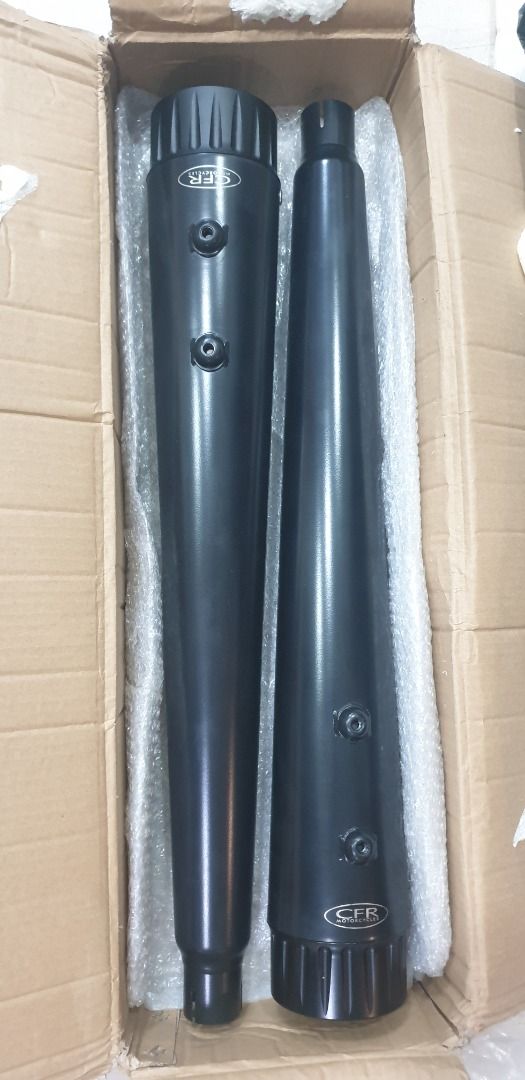 Harley Davidson Touring Cary Faas Racing CFR Black Fluted slip on