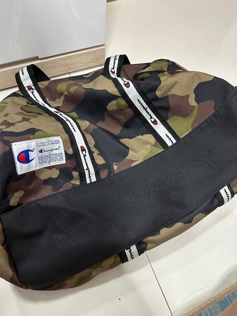 Camo champion duffle bag deals