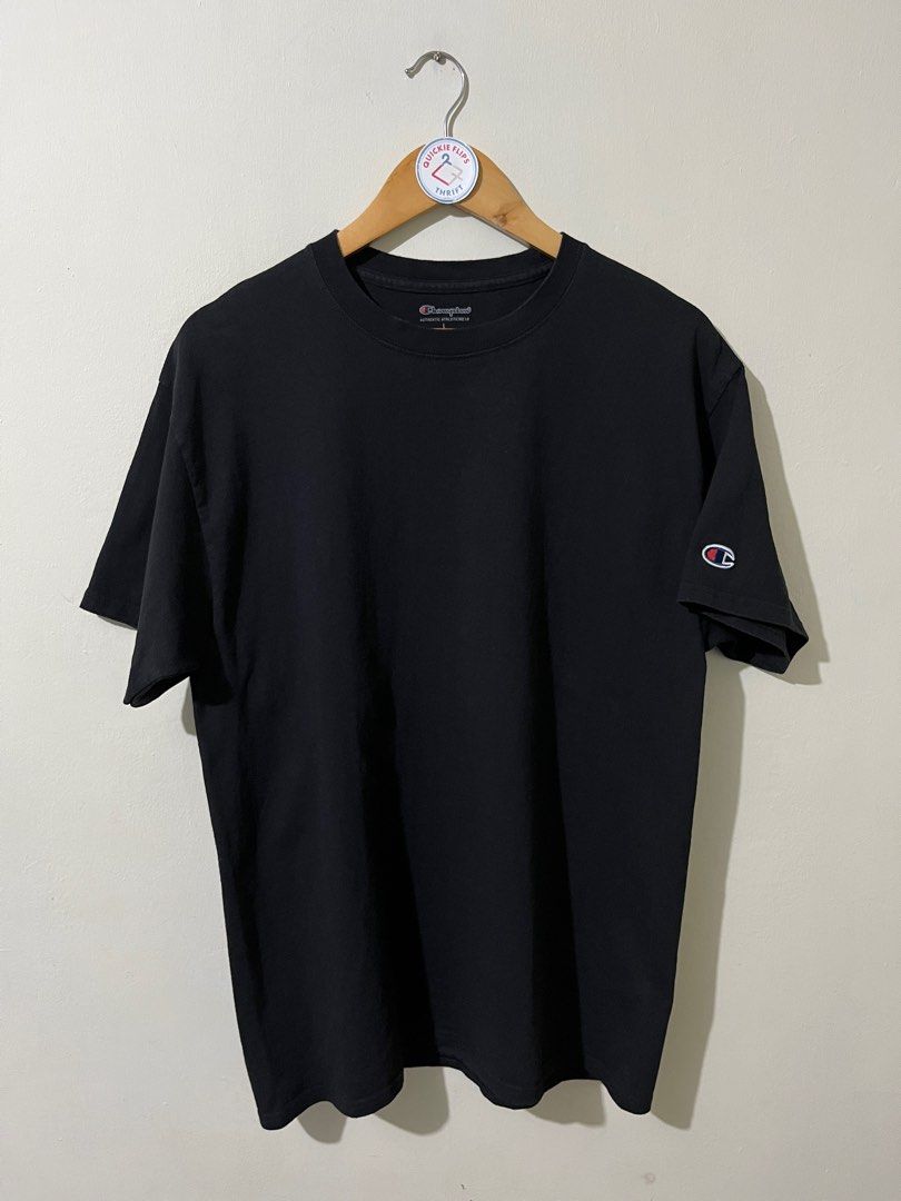 Plain black champion t shirt online