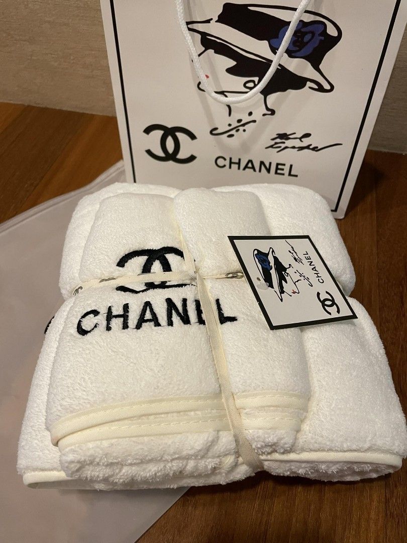 Chanel Bath & Face Towels Gift Set, Furniture & Home Living, Bedding &  Towels on Carousell