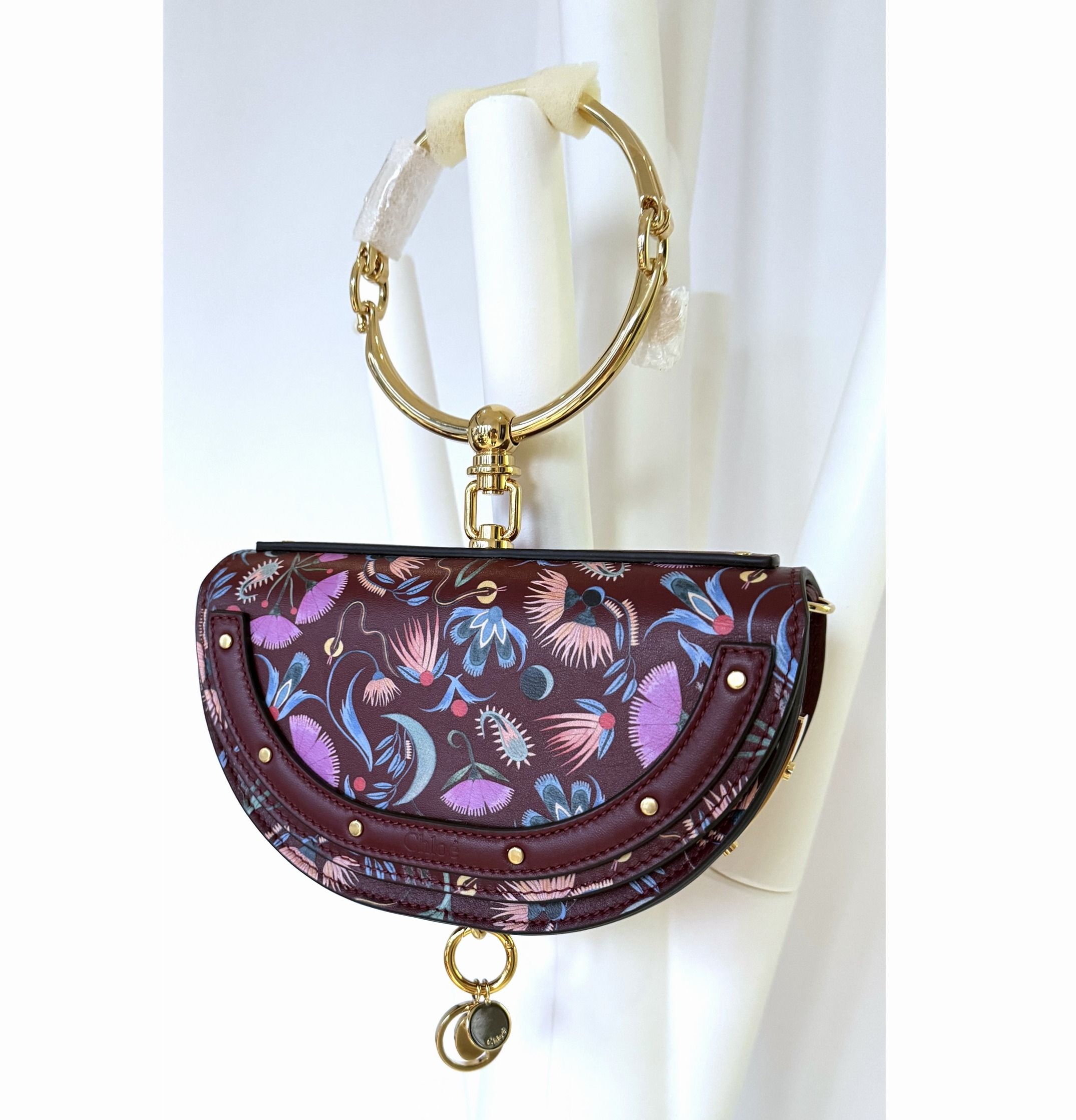 Chloe Nile Minaudiere Leather Evening Bag in Floral Print Luxury