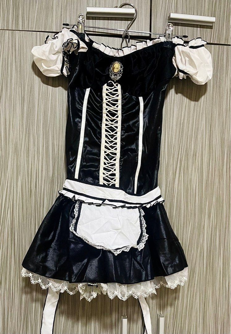 Classic French Maid Costume (from Leg Avenue) (Category: Undergarments & Loungewear) located in Pasig City. Submitted by missunclutter (Listing ID 1264650314, Image 2). Description: I ordered this from Leg Avenue online. I wore it once during my mom’s Costume Birthday Party. It’s great for a Halloween costume, cosplay, or after-hours bedroom roleplay! 😉 It comes with a feather duster, white stockings, an apron, and white ribbons. Check for more 