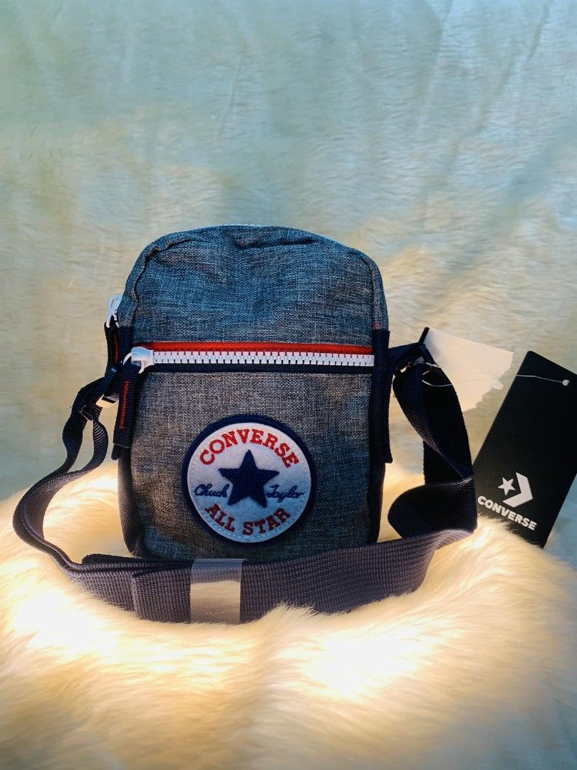 Converse All Star Heather Gray Red Blue White Mini Cross Body Bag