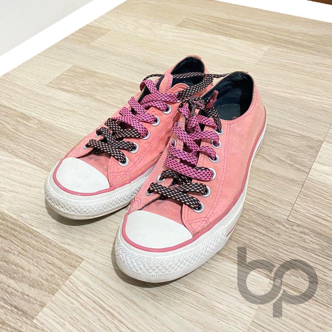 Double hot sale lace converse