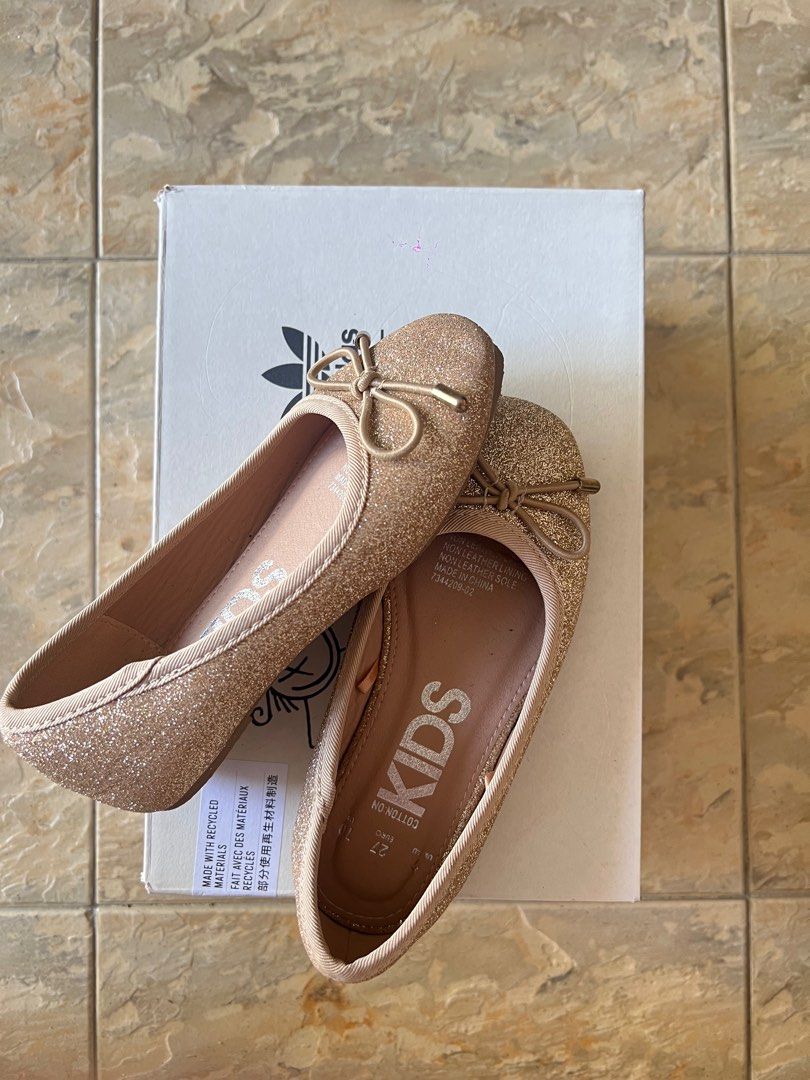 Cotton On Ballet Flat Gold Babies Kids Babies Kids Fashion
