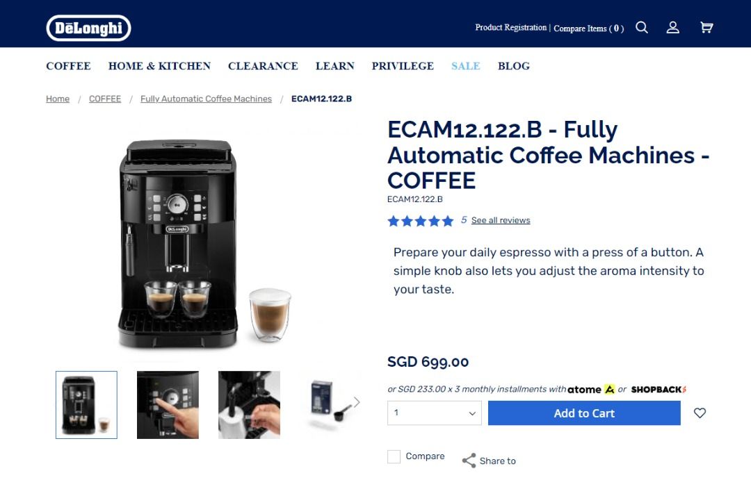 Delonghi coffee outlet machine magnifica manual