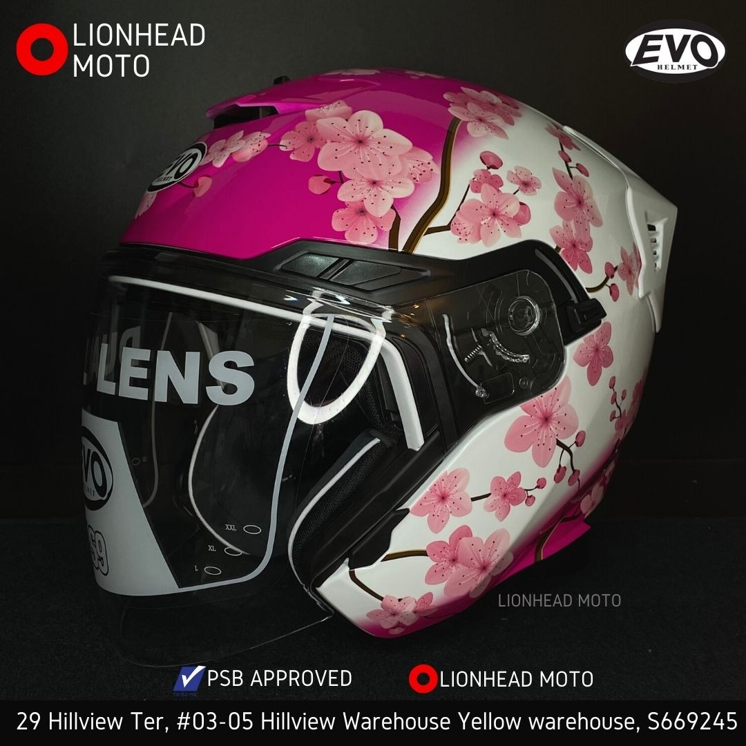 EVO RS9 SAKURA SUNVISOR HELMET PSB APPROVED FREE DELIVERY, Motorcycles ...