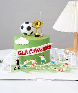 Football soccer birthday trophy ball birthday cake topper decoration toys figurine