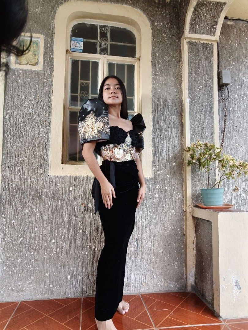 Black filipiniana dress online