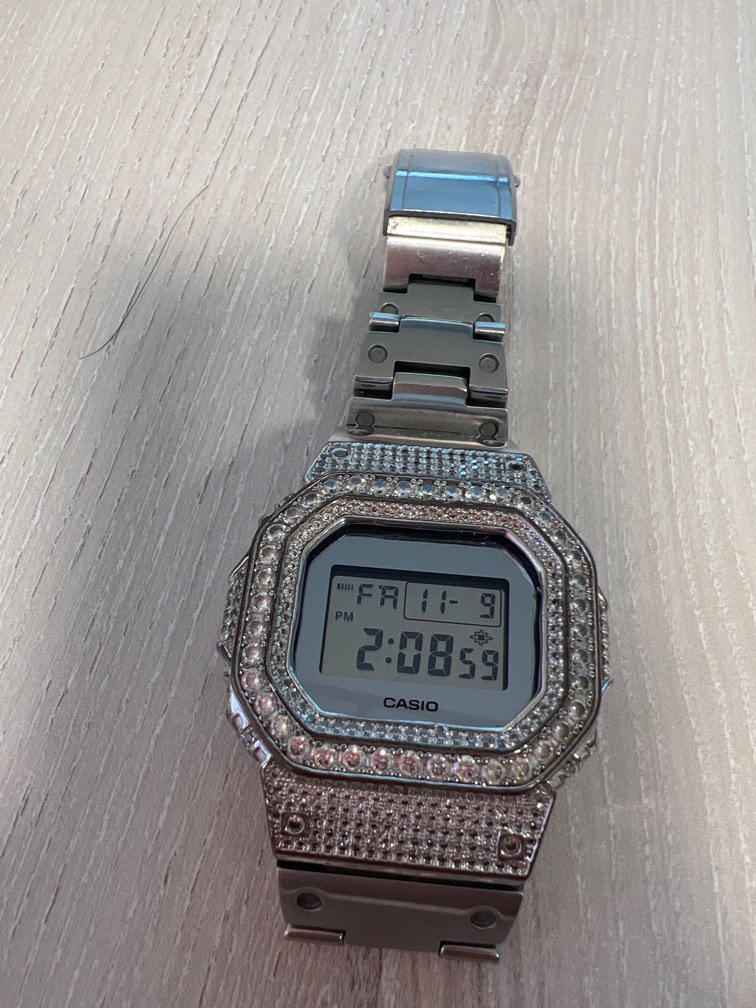 G shock diamond casing customised DW 5700BBMA Women s Fashion