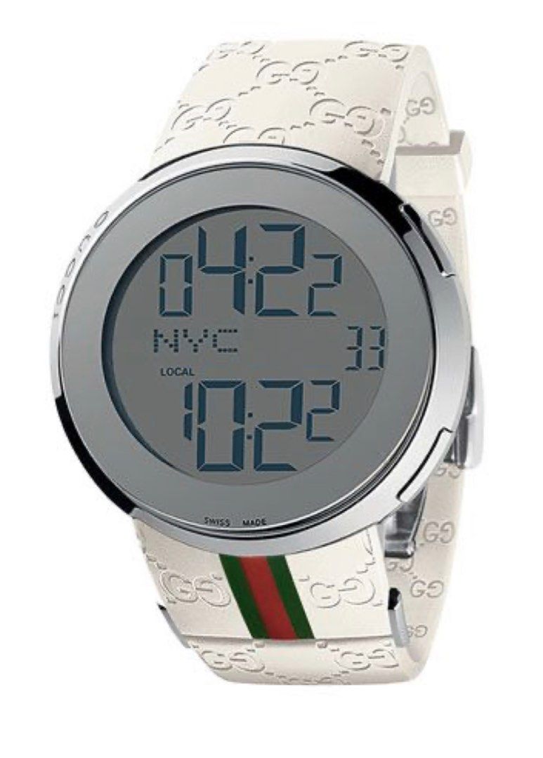 Gucci digital watch rubber top strap
