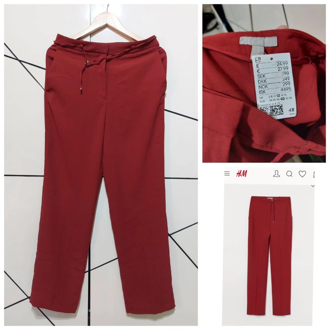 H and m red pants online