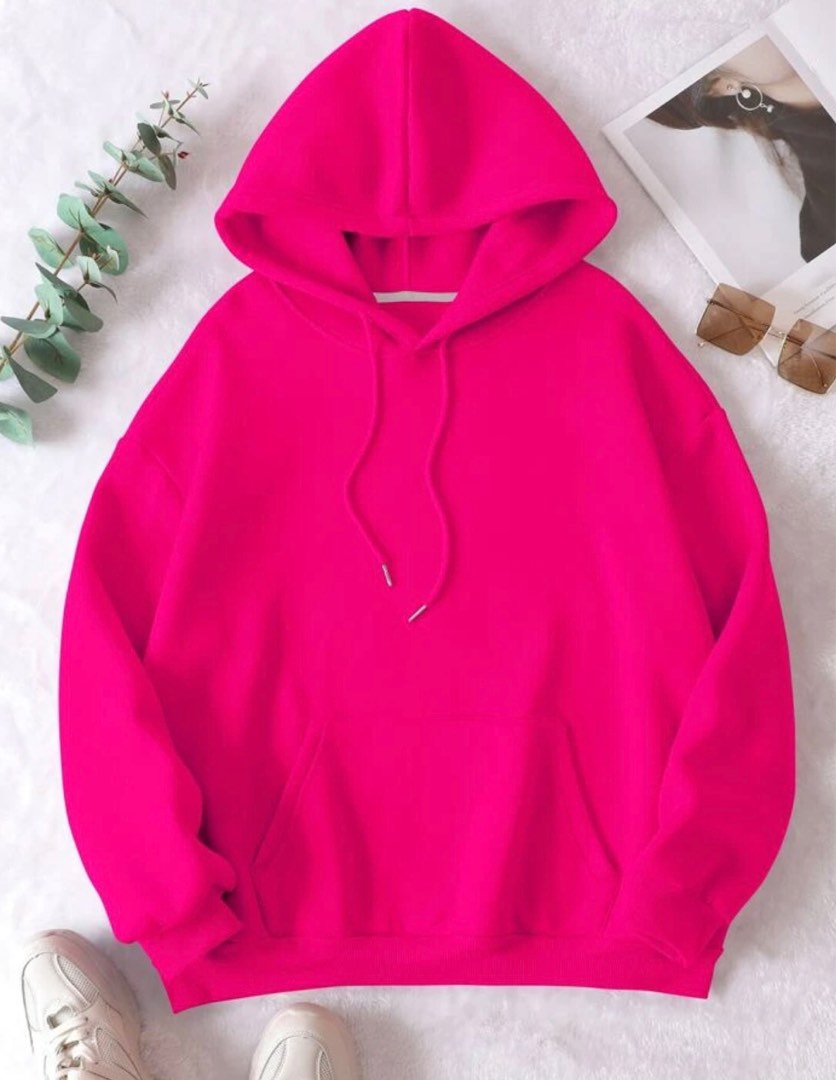 Furry pink hoodie hot sale