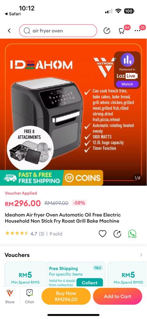 Ideahom air on sale fryer oven
