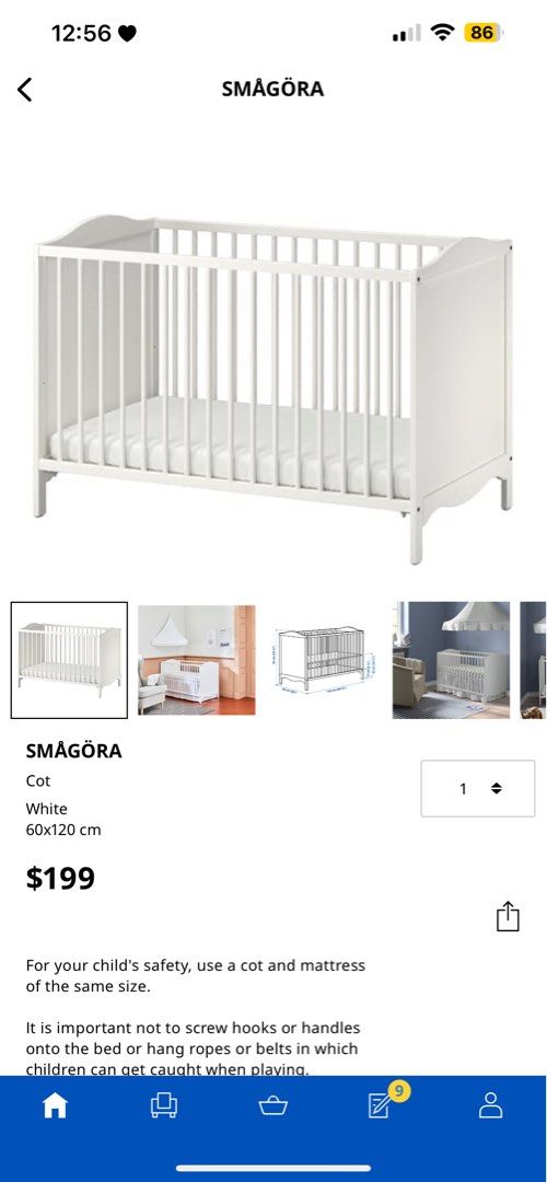 Ikea baby cot singapore deals