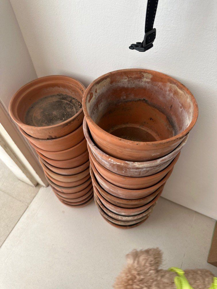 Ikea clay plant pots, Furniture & Home Living, Gardening, Pots