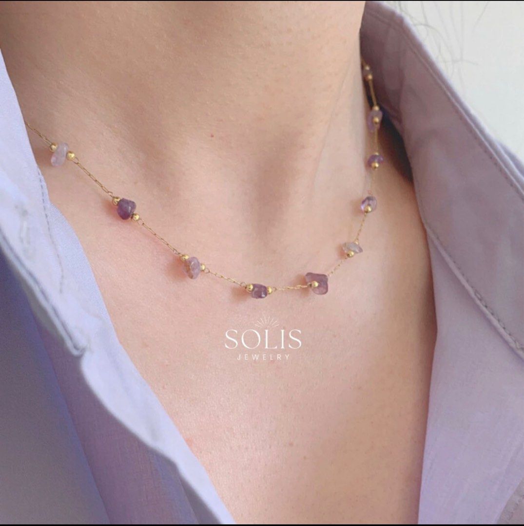 Gold online gemstone necklace