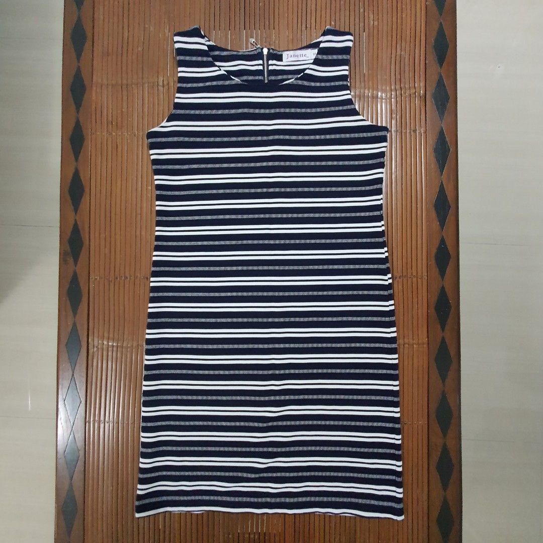 Striped work dress clearance