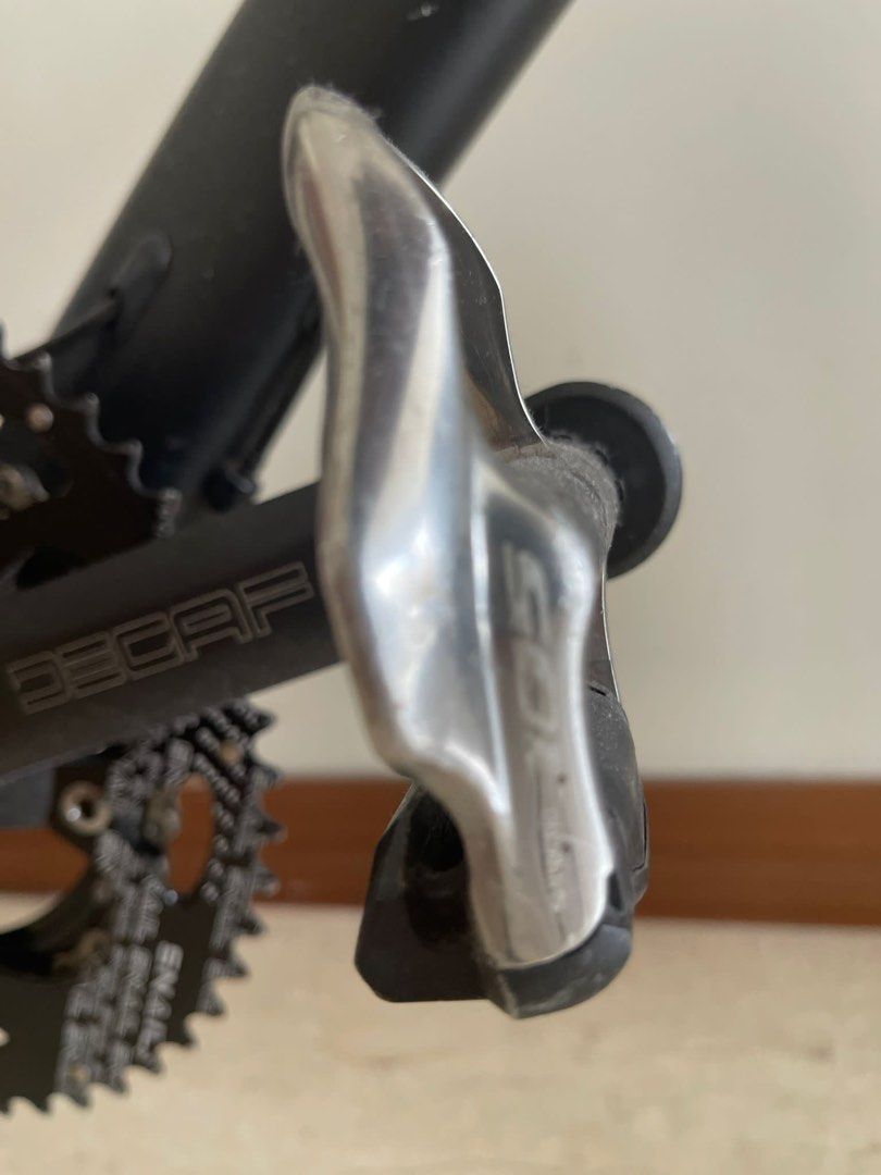 JAVA FUOCO 4 ROADBIKE (Category: Bicycles) located in Singapore. Submitted by mickeymouse2613 (Listing ID 1264623947, Image 7). Description: Moving out Sale! Frame: Full aluminum (aero design) Size: M(54) Weight: 11kg Groupset: 12 speed Shimano 105 shifter/RD/FD Crakset: Decaf crankarm / Snail Oval Chainring (50t/35t) / Shimano 105 clipless pedals Brakes: Decaf semi hydraulic (New Brakepads) Wheelset: Aluminum with Continental Ultra Sport tyres.