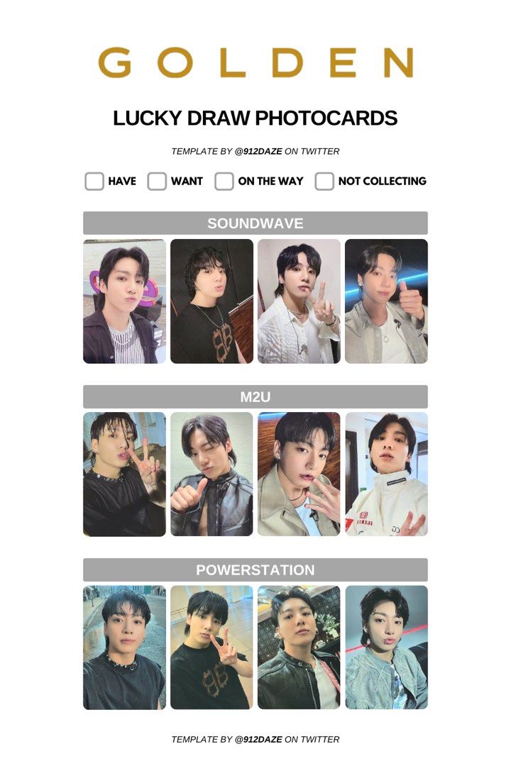 BTS Jungkook Golden Soundwave Lucky Draw (round 1) Photocard