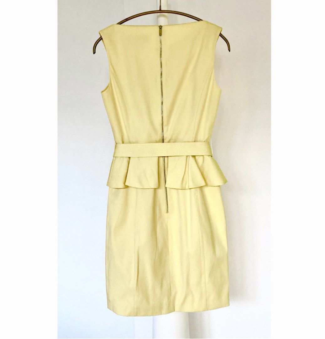 Karen millen yellow peplum dress on sale