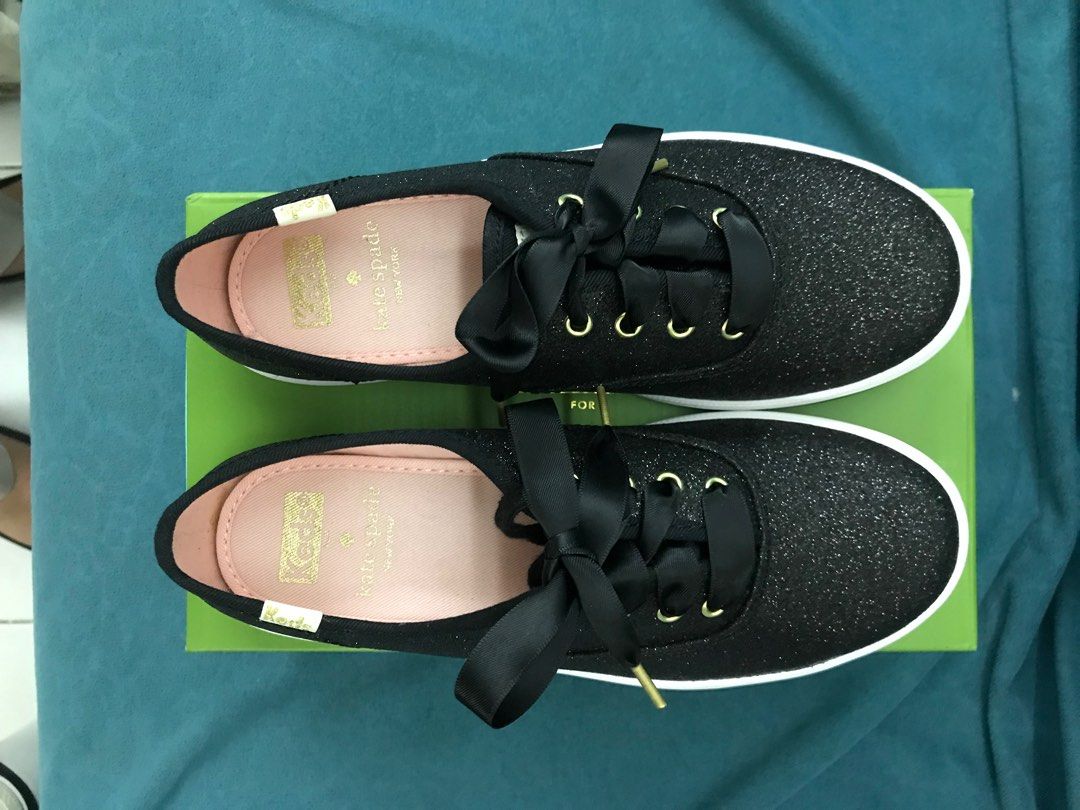 Keds kate spade black glitter on sale