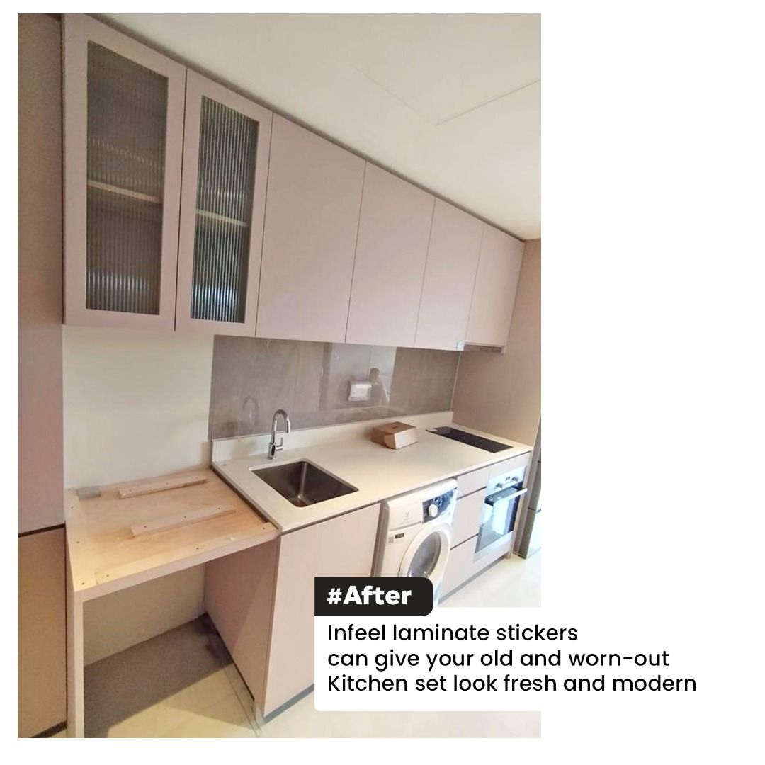 Kitchen Cabinet Laminate / Kitchen Set Laminate Install / Lamination ...