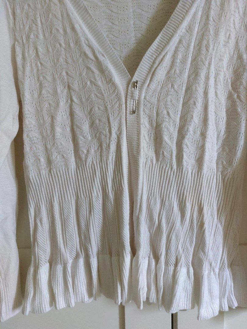 White peplum cheap cardigan