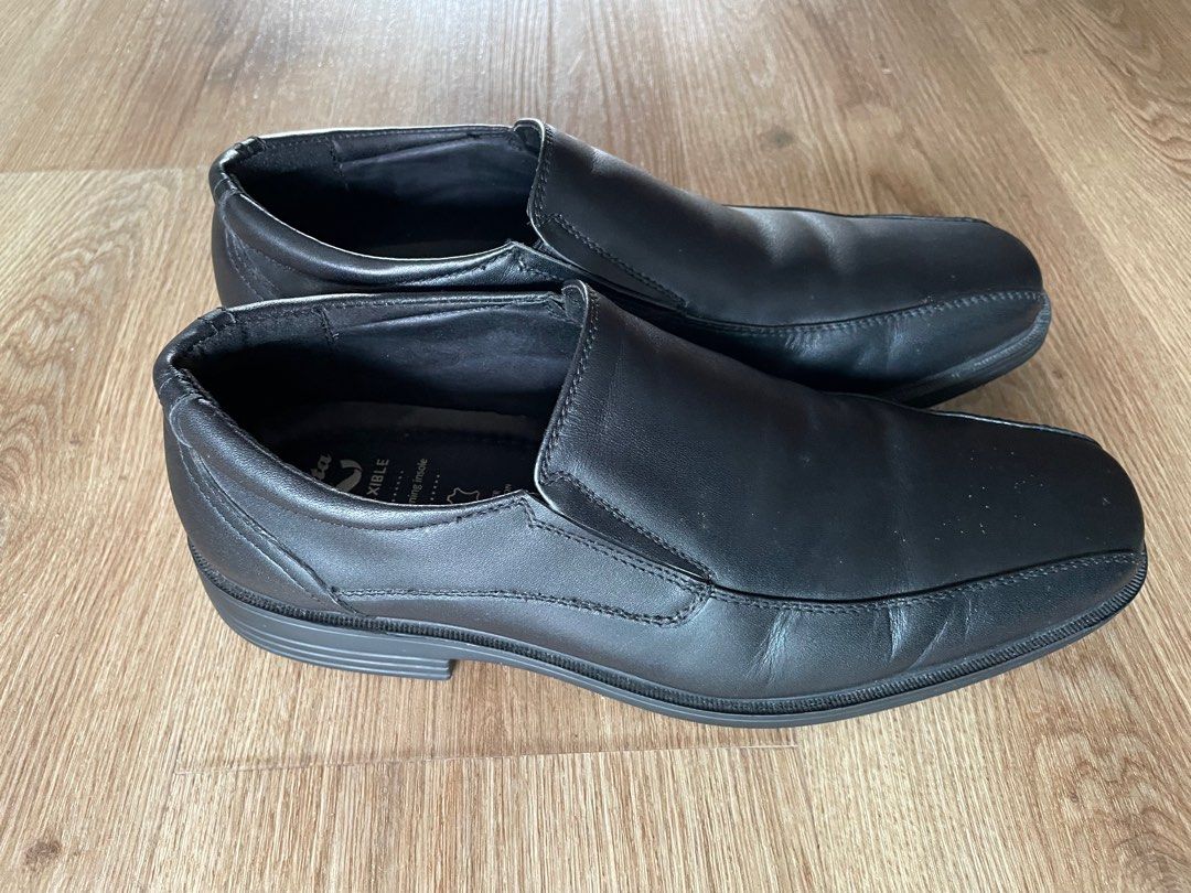 Mens black leather new arrivals slip on dress shoes