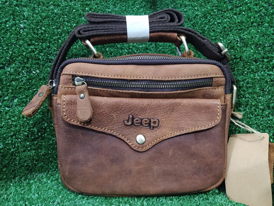 Jeep leather store sling bag