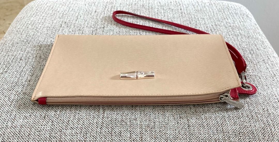 Longchamp Roseau Wristlet Clutch Ivory