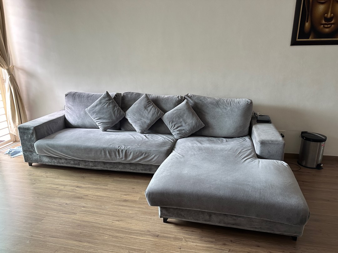 Lorenzo L Shape Fabric Sofas, Furniture & Home Living, Furniture, Sofas