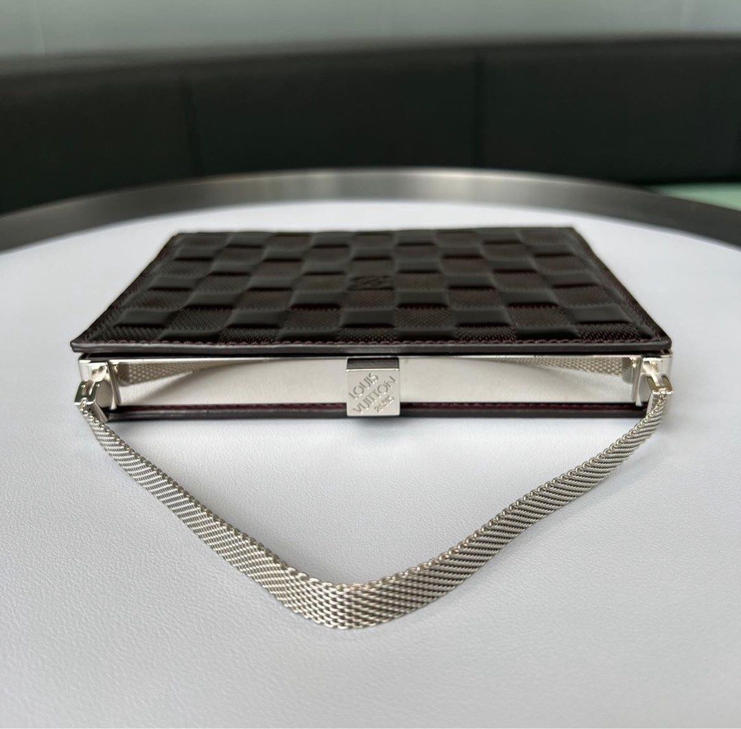 Louis vuitton ange gm deep green damier vernis best sale leather evening bag