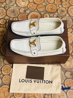 Monte carlo leather flats Louis Vuitton White size 9 UK in Leather