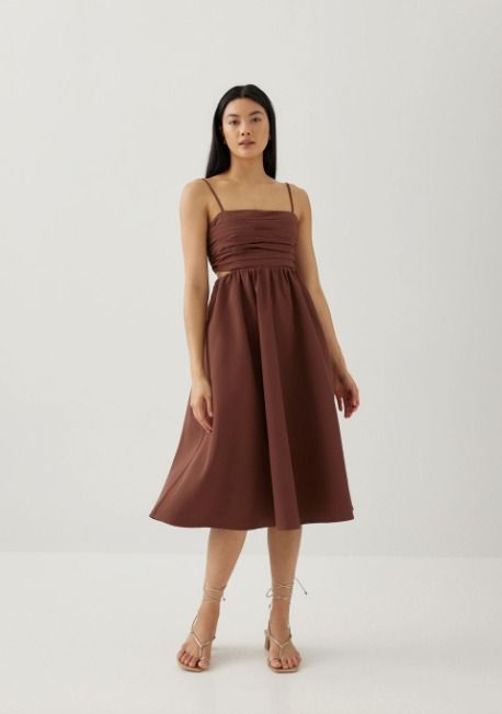 love bonito brown dress Love Bonito Reeva Padded Ruched Fit & Flare Dress (Brown)XS, Women's  Fashion, Dresses & Sets, Dresses on Carousell