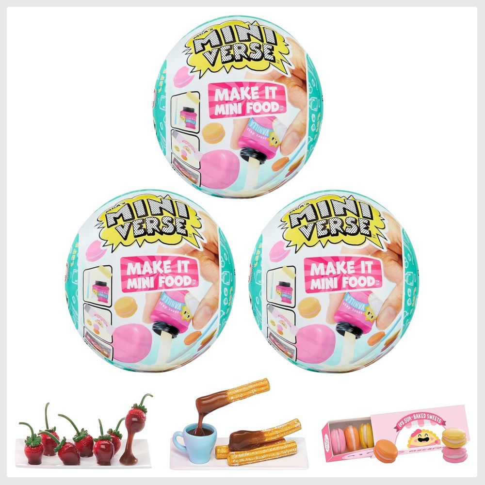 Make It Mini Food Diner Series 1 Ice Cream Shop Bundle (3 Pack) Mini Collectibles, MGA's Miniverse, Blind Packaging, DIY, Resin, Replica Food, Not