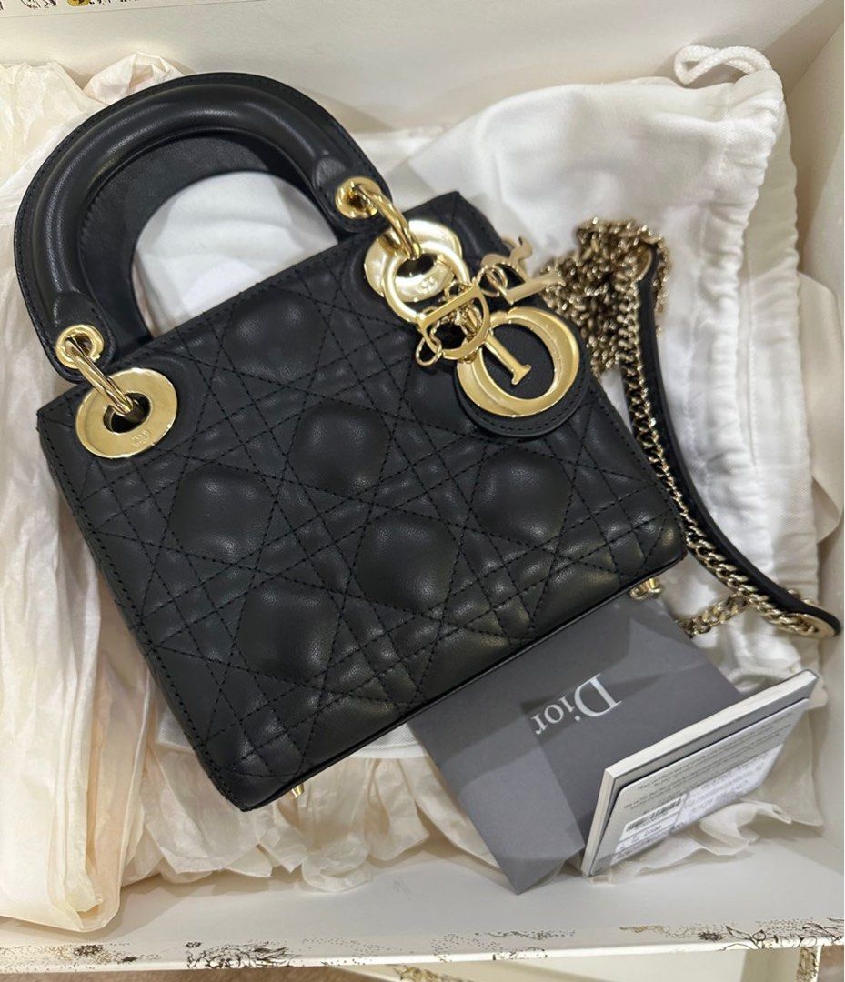 Mini lady dior hotsell lambskin