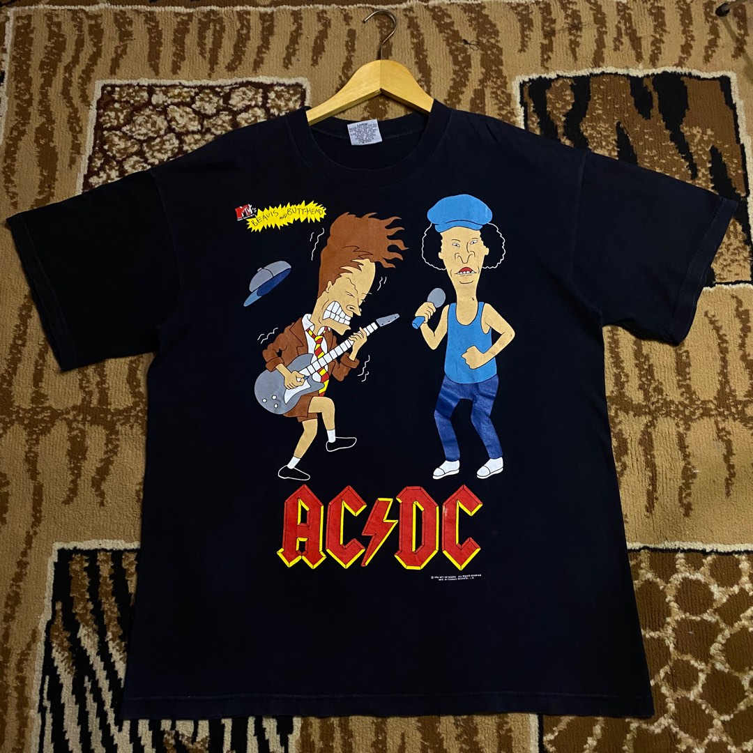MTV BEAVIS AND BUTTHEAD ACDC 1996, Fesyen Pria, Pakaian , Atasan di ...