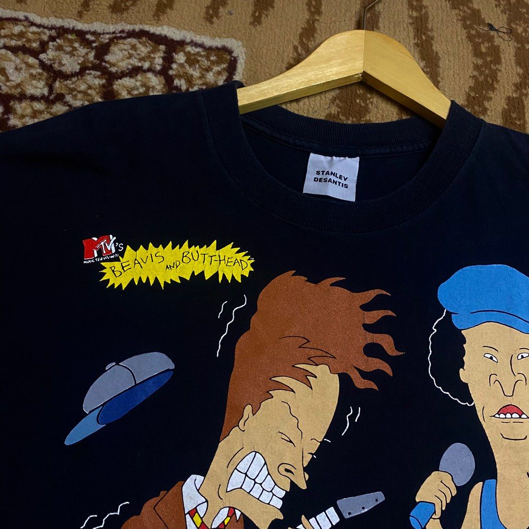 MTV BEAVIS AND BUTTHEAD ACDC 1996, Fesyen Pria, Pakaian , Atasan di ...