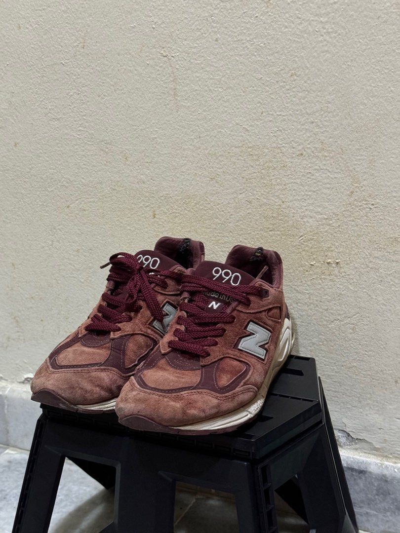 New balance 990v2 burgundy hot sale