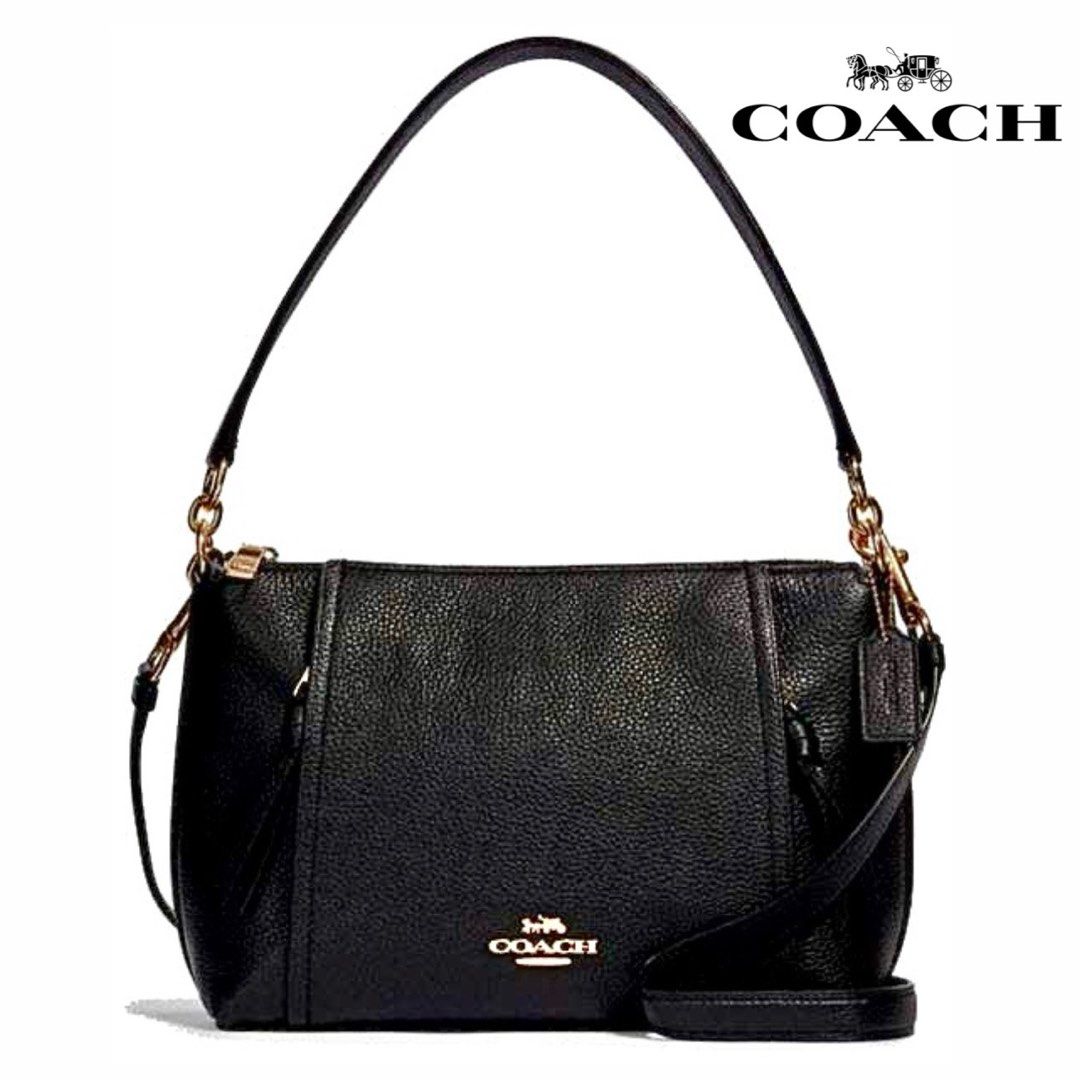 New Coach Original 1597 Black Small Marlon Shoulder Bag in Signature Canvas Women Crossbody Sling Bag with Full Set of Coach Package