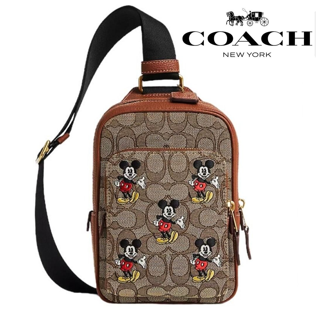 Coach mickey mouse sling bag sales