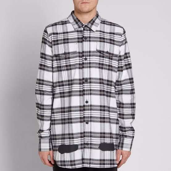 Off White - Diagonal Spray Check Shirt, Men's Fashion, Coats ...