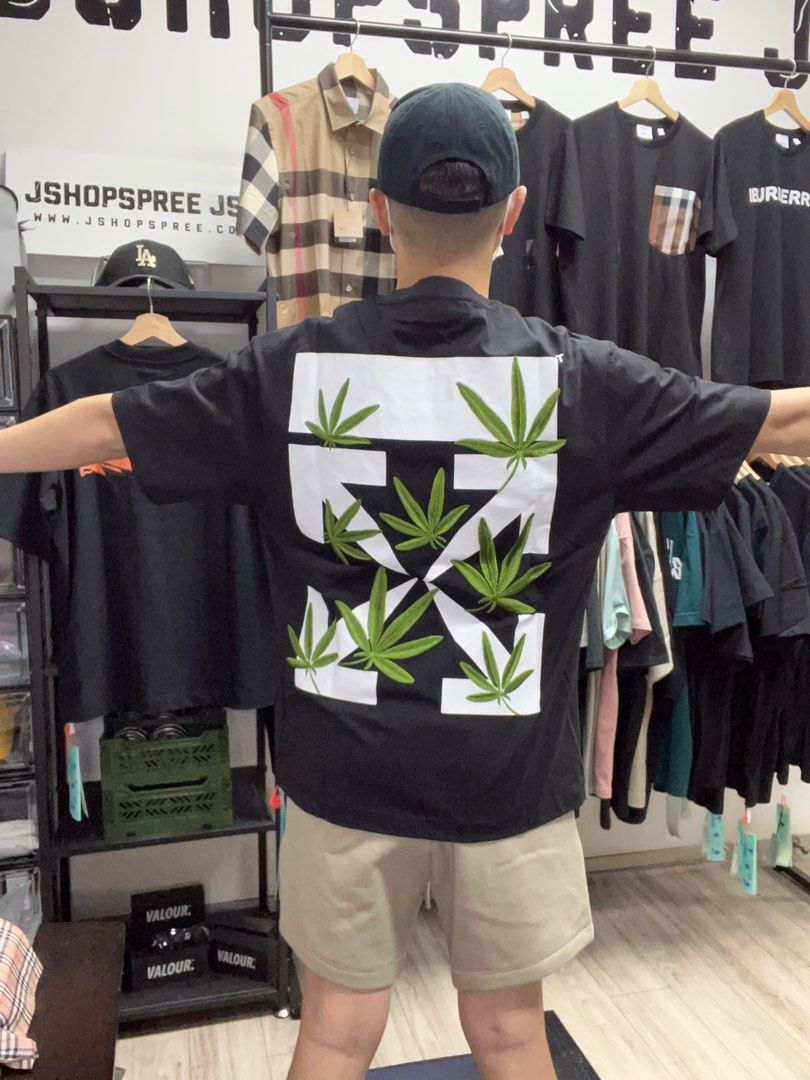 Authentic Instock Off White Weed Arrows Tee Men s Fashion Tops