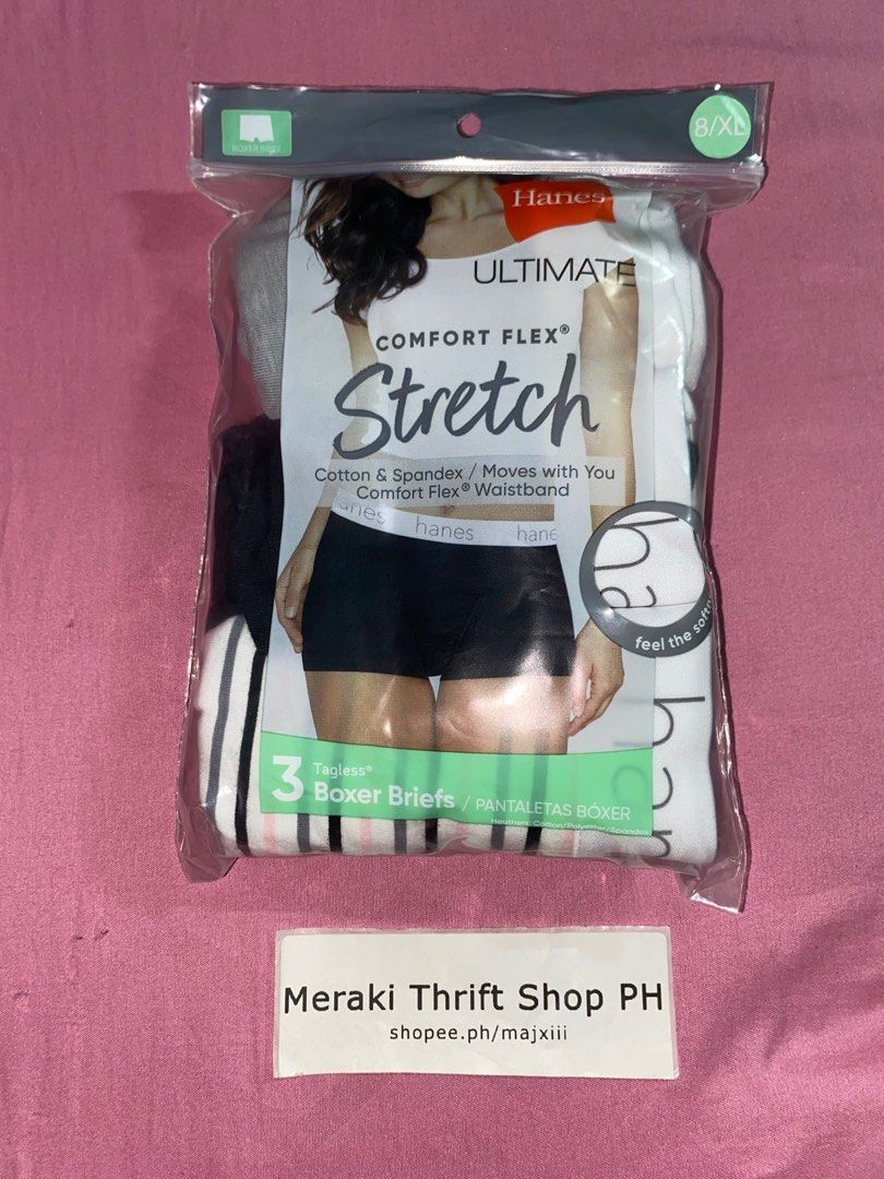 Hanes Comfortsoft Stretch Boxer Brief for Women (pack of 3), Women's  Fashion, Undergarments & Loungewear on Carousell